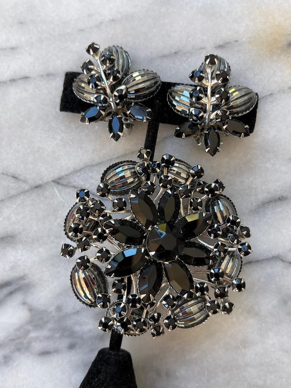 Vintage Judy Lee Marked Jewelry Set Brooch Clip E… - image 2