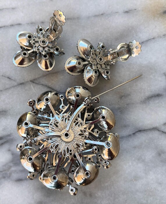 Vintage Judy Lee Marked Jewelry Set Brooch Clip E… - image 5