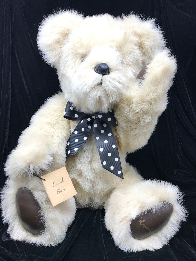 Collectible Rare 1991 Laurel Robinson Custom Made Bear Commander Perry LAUREL BEARS Handmade Large Teddy Bear 22 inches signed with TAG