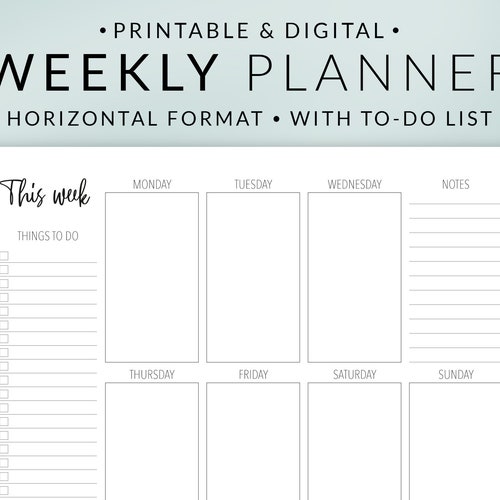Weekly Planner Printable to Do List - Etsy