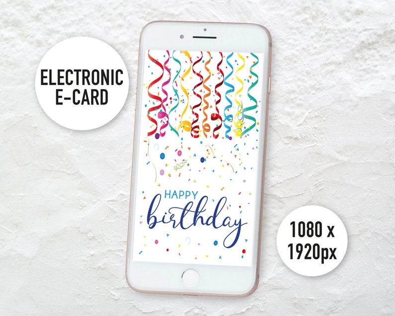 Digital Ecard Birthday Electronic Birthday Card Party Etsy UK
