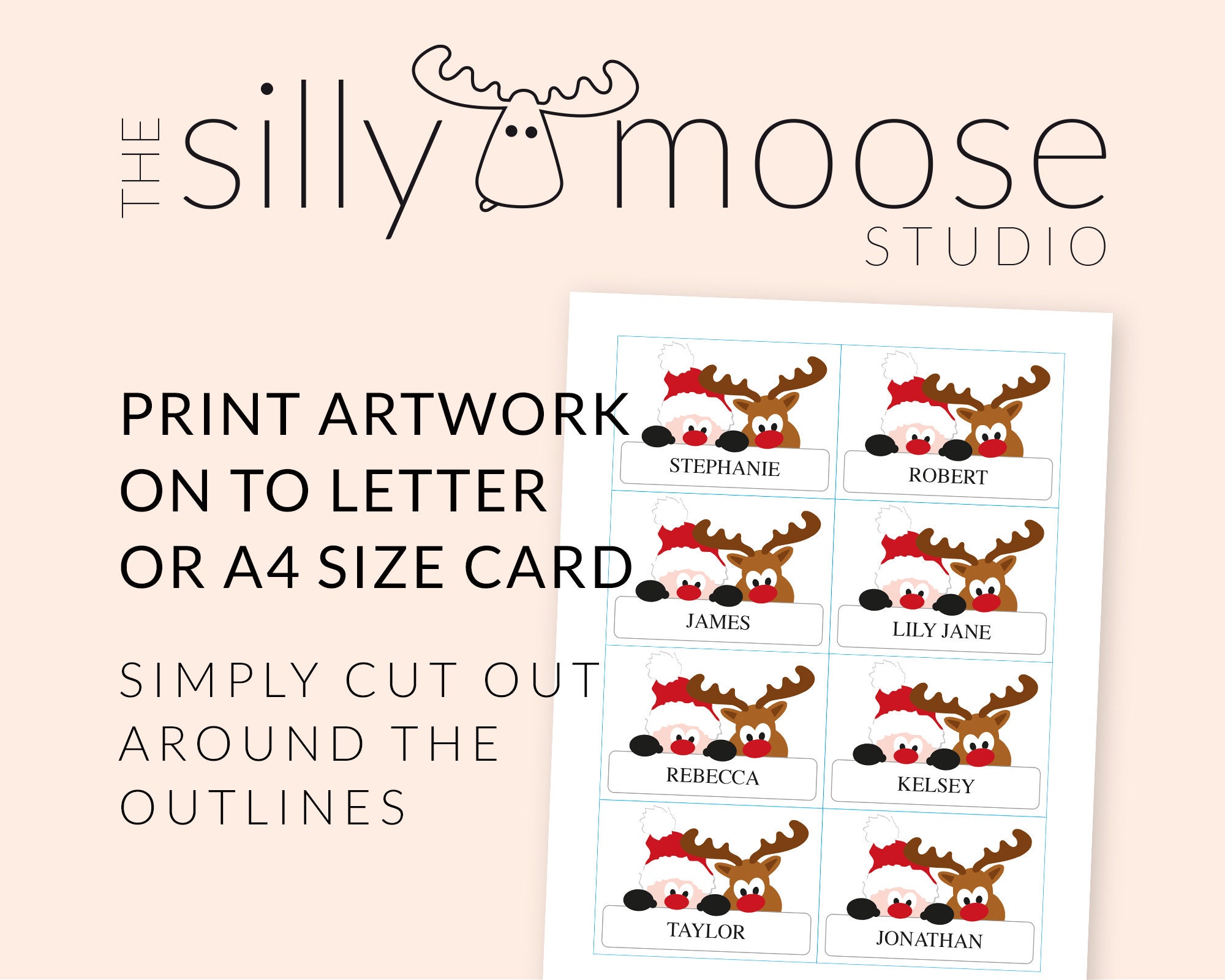 Christmas Editable Place Cards Template Printable Table | Etsy