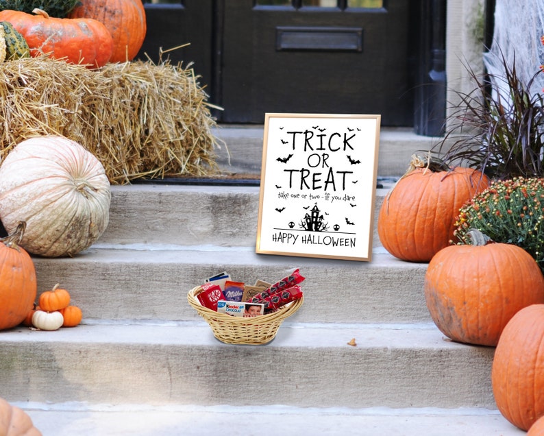 Trick or Treat Sign Printable Halloween Candy Please Take | Etsy