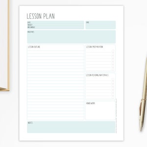 Lesson Planner Printable for Teachers – Academic Assignment Plan PDF – Teacher Class Planning – School College HomeSchool Subject Prep