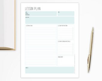 Lesson Planner Printable for Teachers – Academic Assignment Plan PDF – Teacher Class Planning – School College HomeSchool Subject Prep