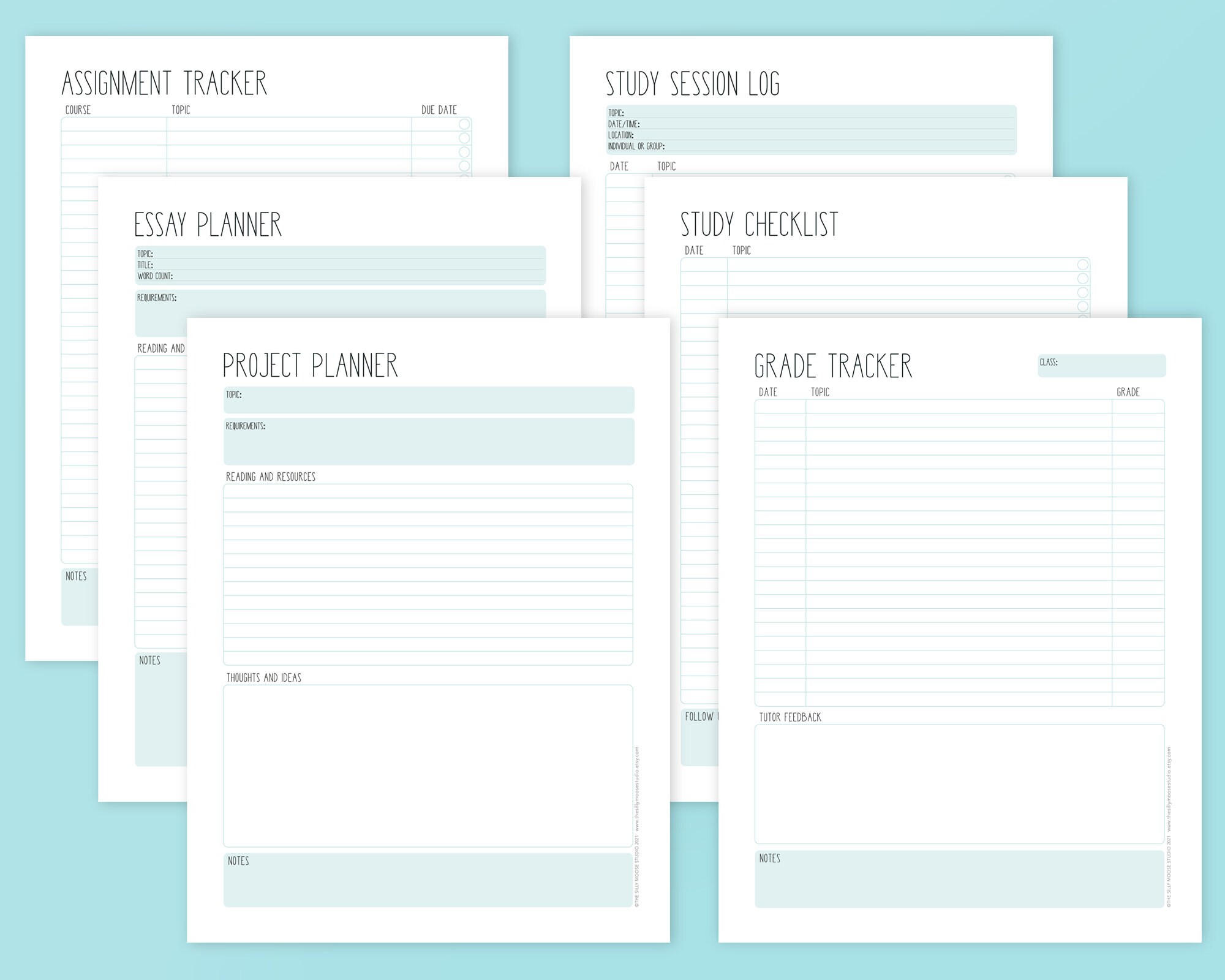 Student Planner Printable / Digital Kit School &amp; College - Etsy