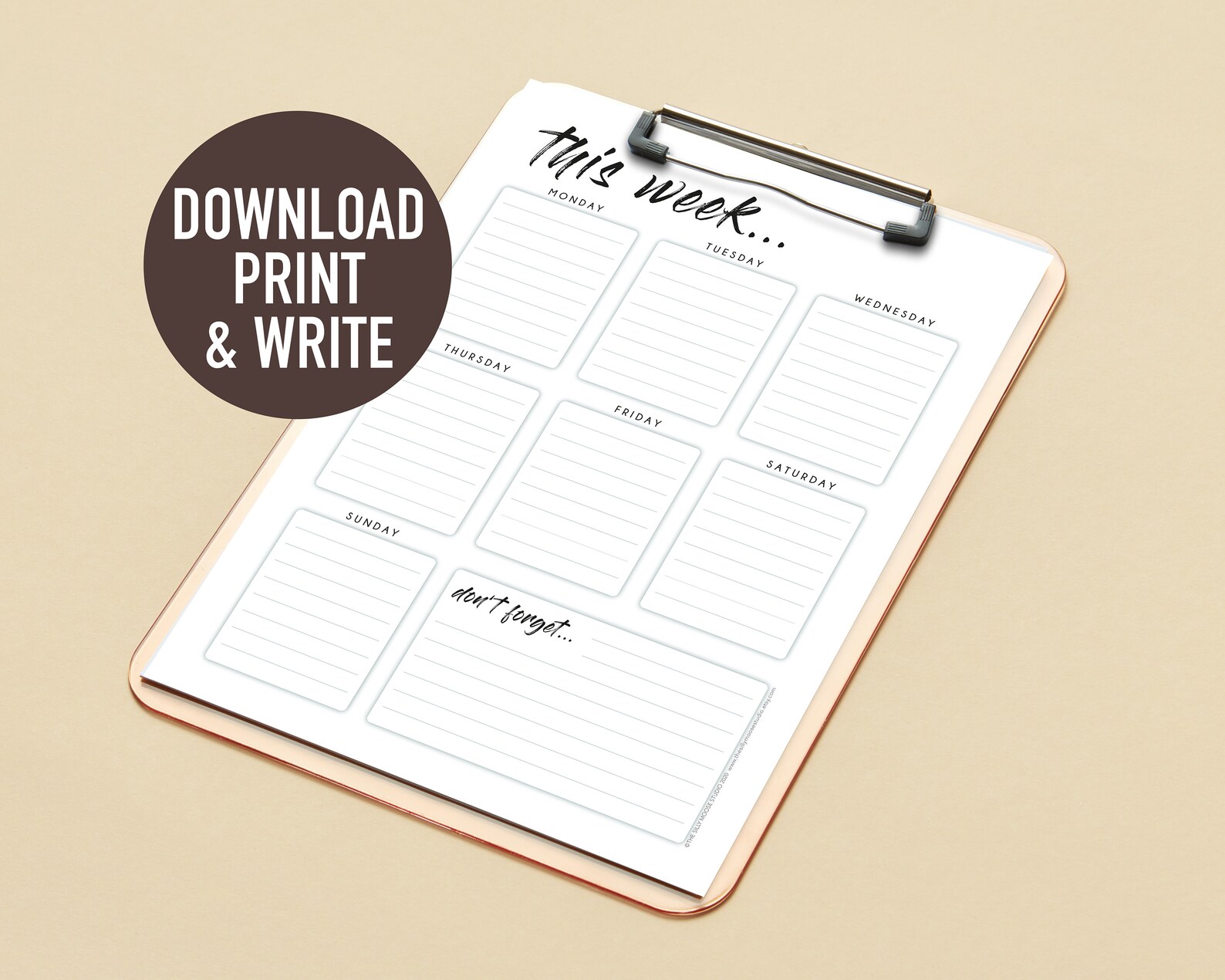 Weekly Planner Printable Fillable PDF – to Do List Organiser – Diary ...