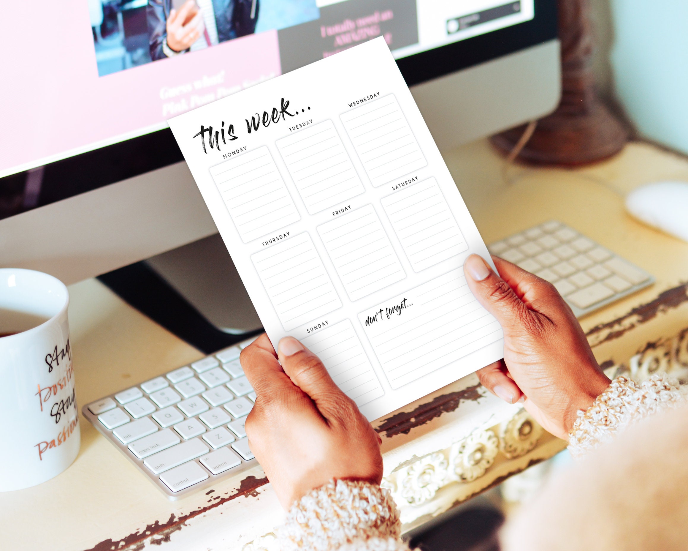 Weekly Planner Printable Fillable PDF – to Do List Organiser – Diary ...