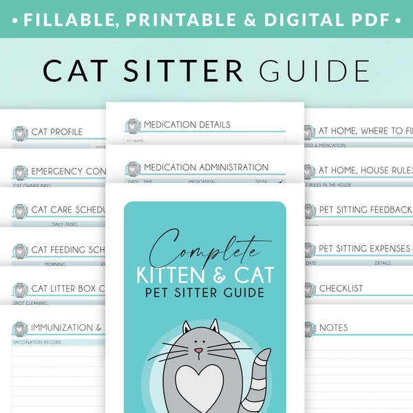 Guide de gardien de chat PDF à remplir et à imprimer