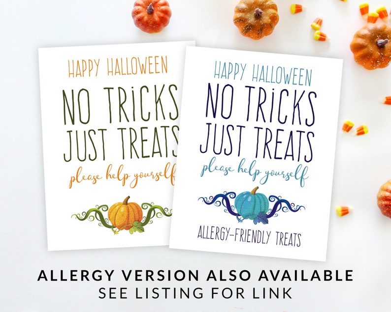 Trick or Treat Sign Printable Funny Halloween Candy Print - Etsy UK