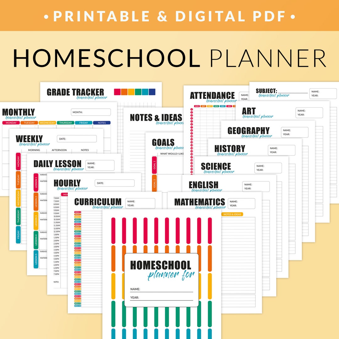 Homeschool Planner Printable Bundle Homeschool Printables Back to ...