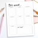 Weekly Planner Printable To Do List - Print at Home Diary Calendar Page – One Week Organiser Journal – A4 and US Letter 8.5'x11' Portrait