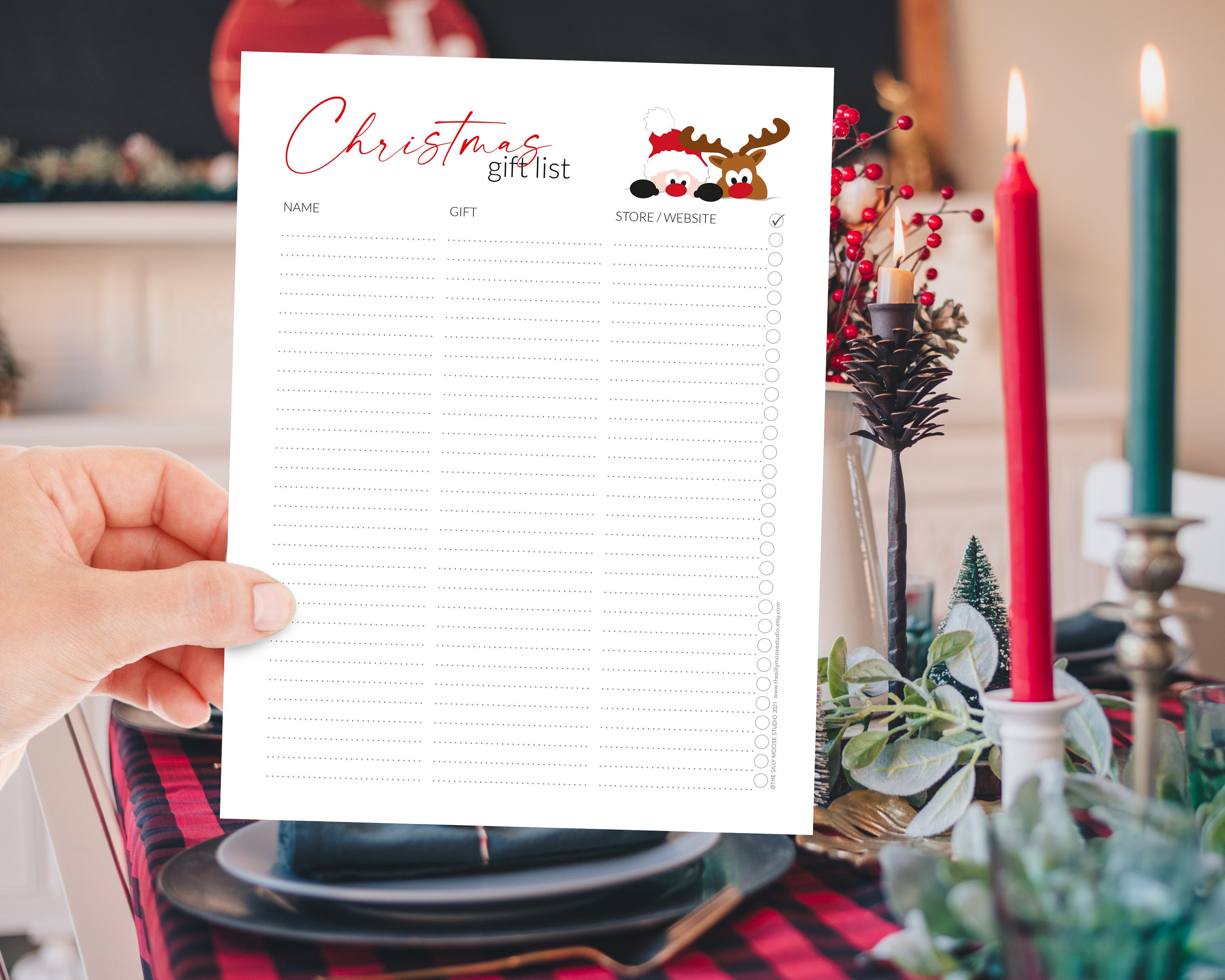 Christmas Gift List Printable Set Gift Tracker Checklist - Etsy UK