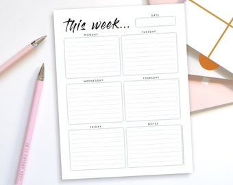 college student planner pdf Five Day Weekly Planner Printable & Fillable PDF – Week Days School Student Planner – Monday to Friday Desk Organiser – 5 Day To Do List