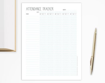 Student Attendance Record Printable – Monthly Attendance Log PDF – Academic Teacher Tracker – School Arrival Checklist – Class Register