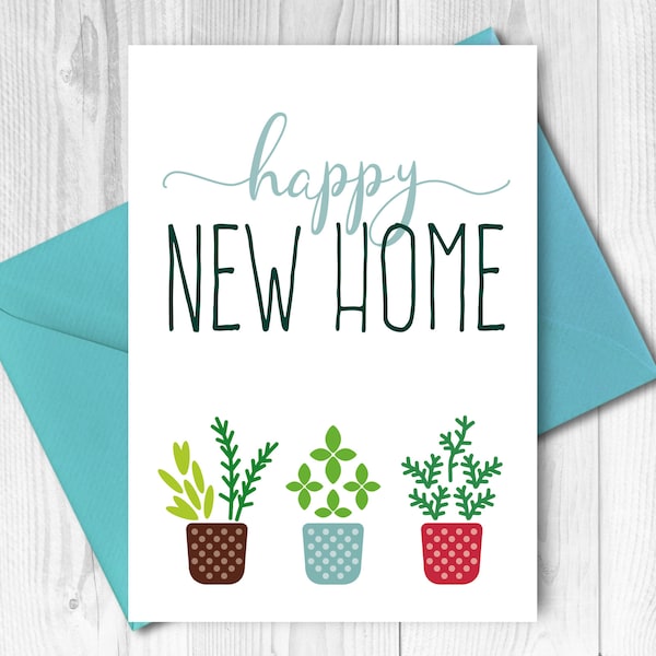 New Home Card Printable – Printable Moving House Card – Housewarming Cards – Congratulations First Home Card Downloadable – Happy New Home