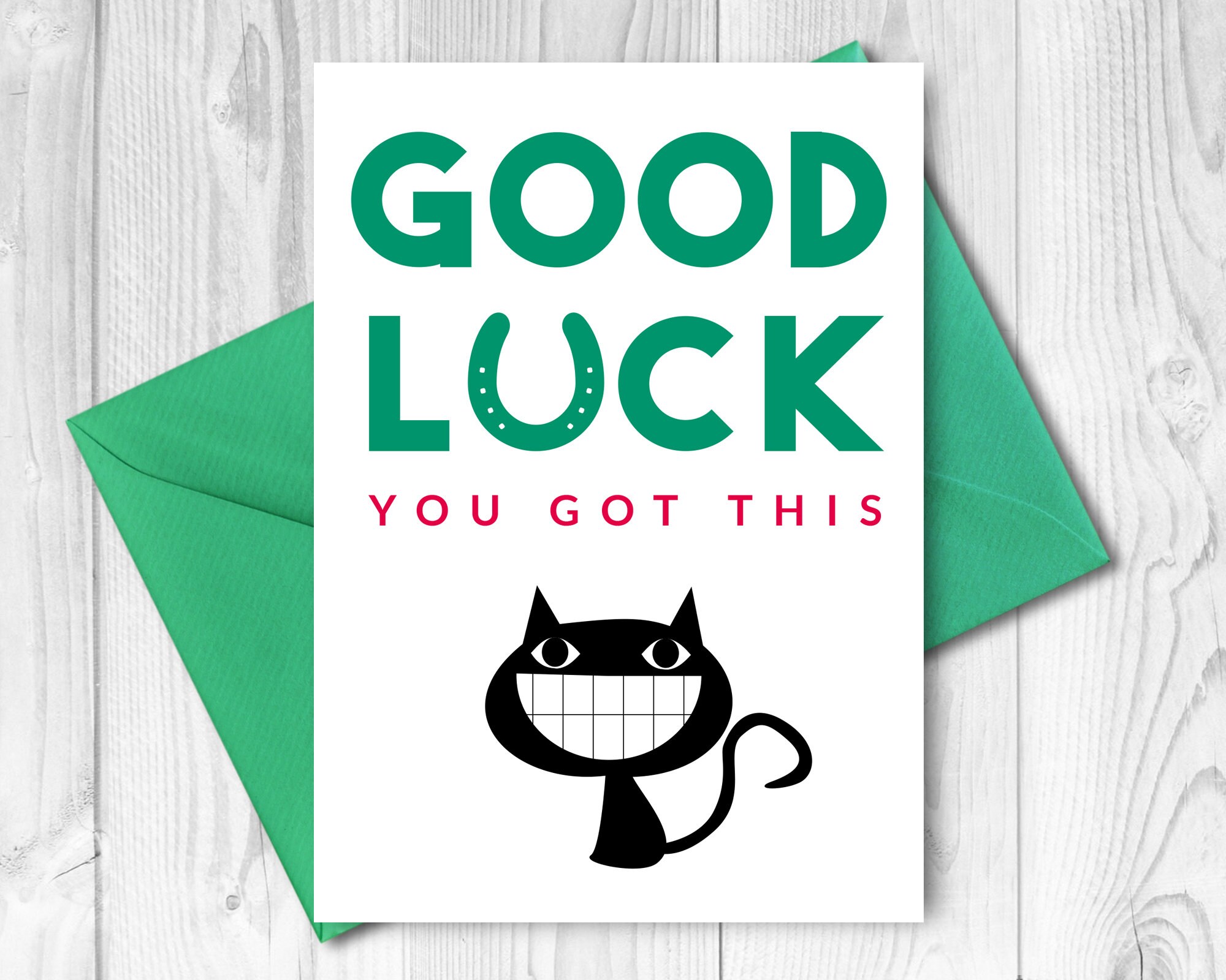 Good Luck Card Download Last Minute Printable New Job Cards Etsy