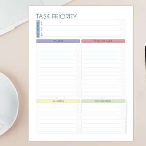 Task To Do List Planner Printable – Eisenhower Matrix Priority List Insert – Action Prioritization Plan Template – Digital Download PDF