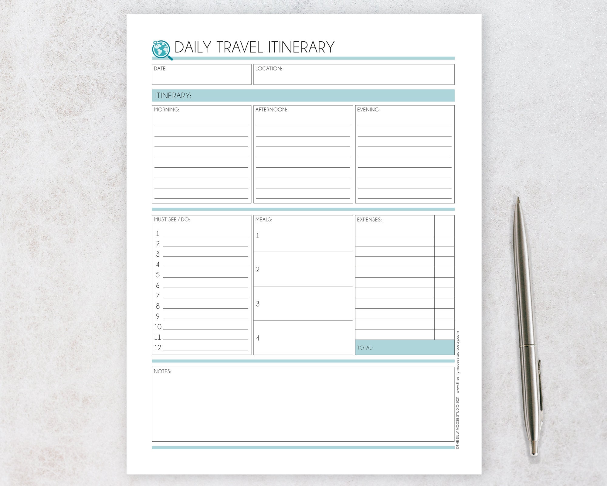 daily-travel-itinerary-template-fillable-printable-digital-pdf-vacation-one-day-checklist-holiday-trip-to-do-list-planner-insert-etsy