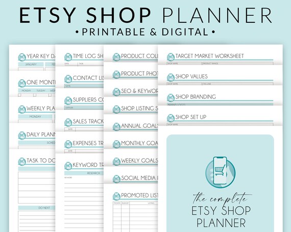 Etsy Shop Planner Printable Kit Etsy Seller Online Business - Etsy
