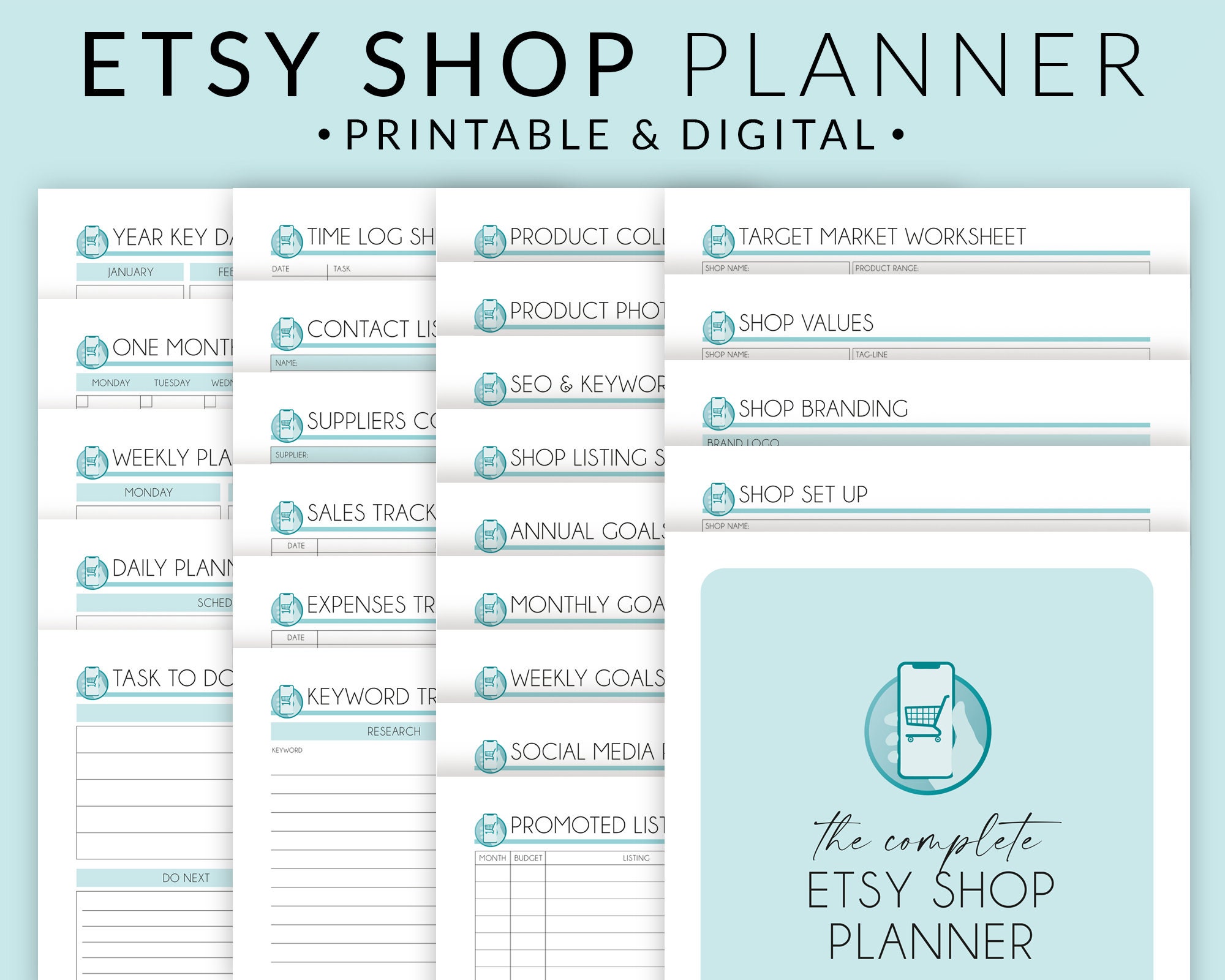 Etsy Shop Planner Printable Kit Etsy Seller Online Business - Etsy UK