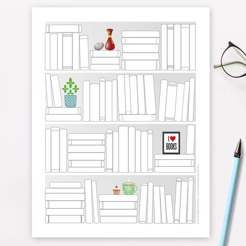 Book Tracker Printable Bookshelf Reading Log Reading - Etsy