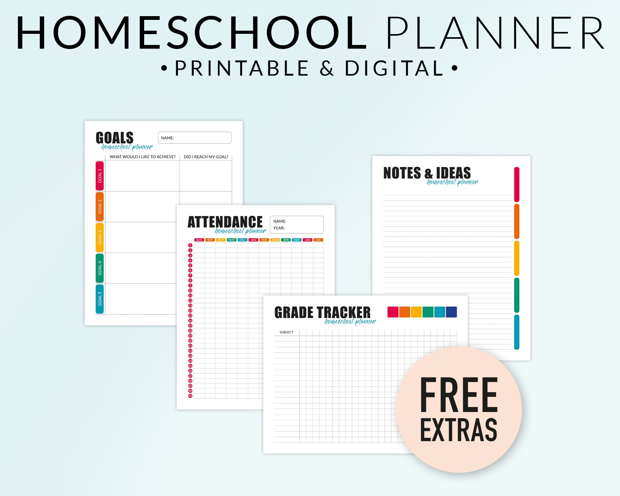 Homeschool Planner Printable Bundle Homeschool Printables | Etsy UK
