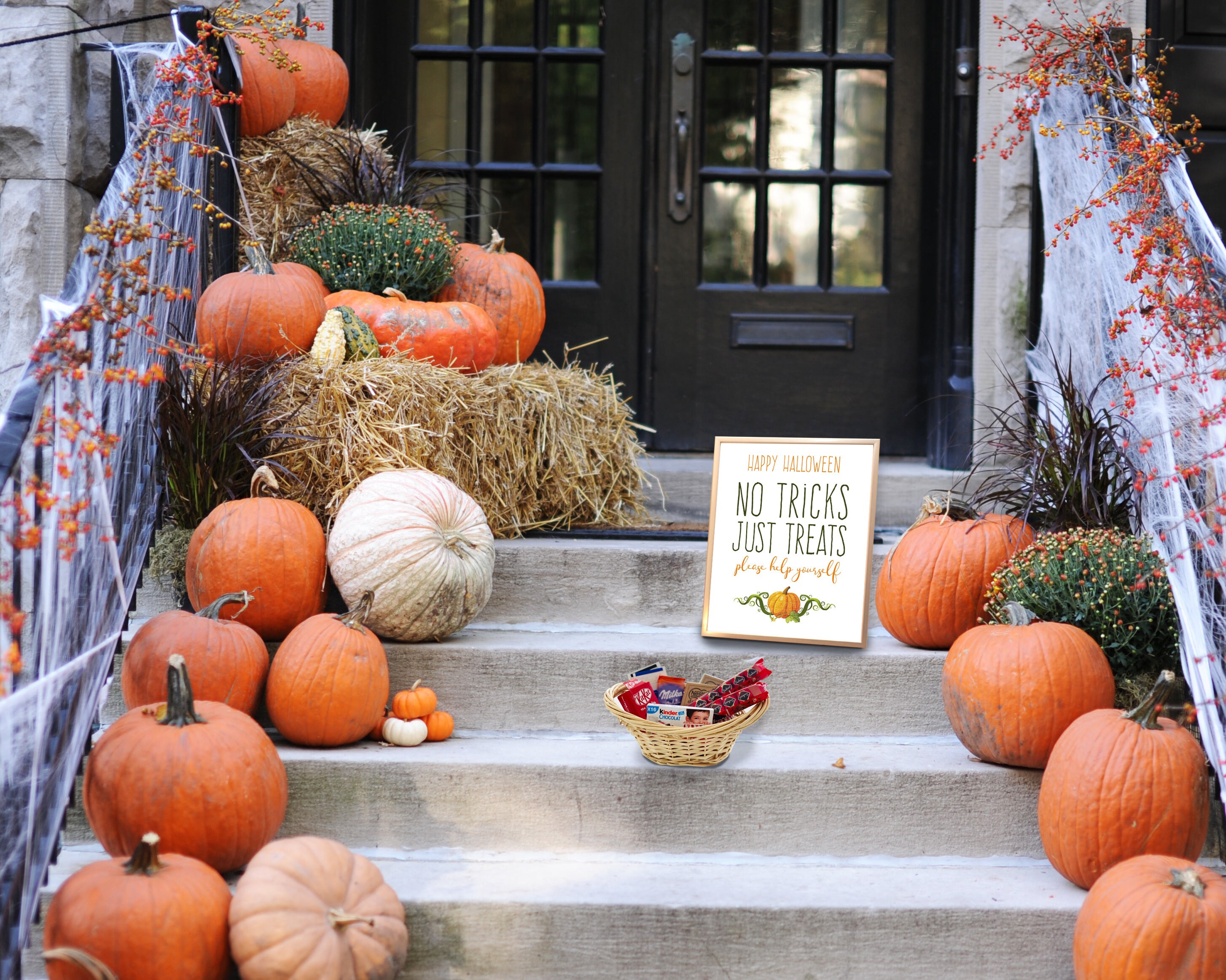 Andaz Press Halloween 'Please Take One' Candy Sign - 12x18 Inches With Frame, 24 Designs
