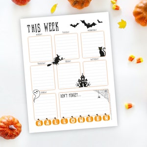 Weekly Planner Printable to Do List for Halloween Print at | Etsy