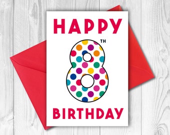 8 Year Old Birthday Card - Etsy