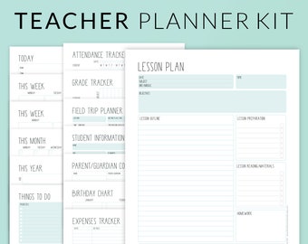 Kit stampabile per la pianificazione degli insegnanti – Pacchetto per la pianificazione delle lezioni per tutor – Pianificatori e tracker accademici per insegnanti – Inserti PDF digitali per scuole e università