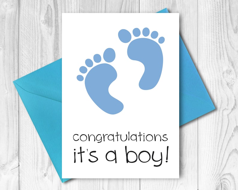 Baby Boy Card Printable It's a Boy Congratulations Cards | Etsy
