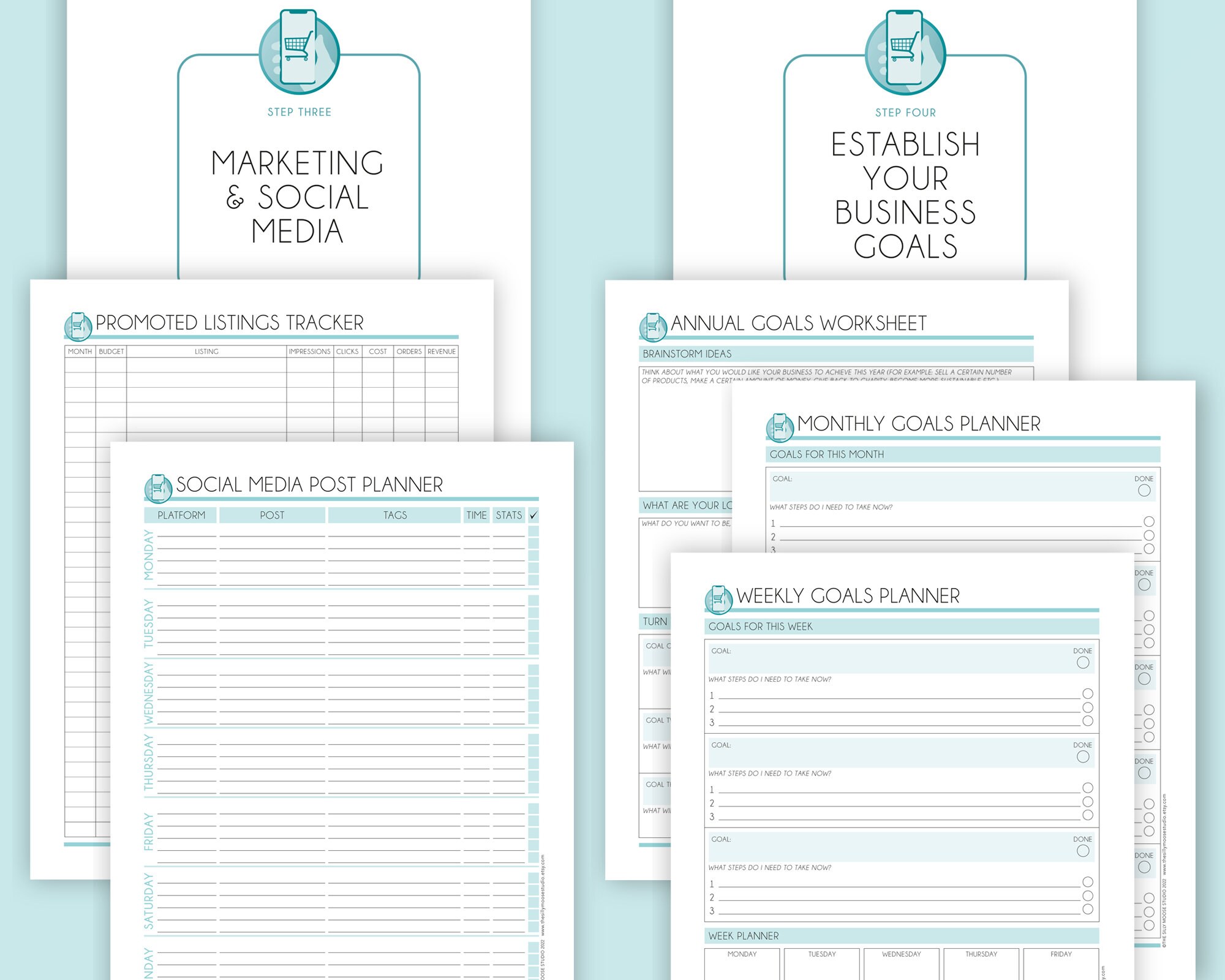 Etsy Shop Planner Printable Kit Etsy Seller Online Business - Etsy UK