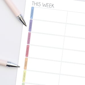 Weekly Planner Printable – One Week Calendar to Do List – Digital ...