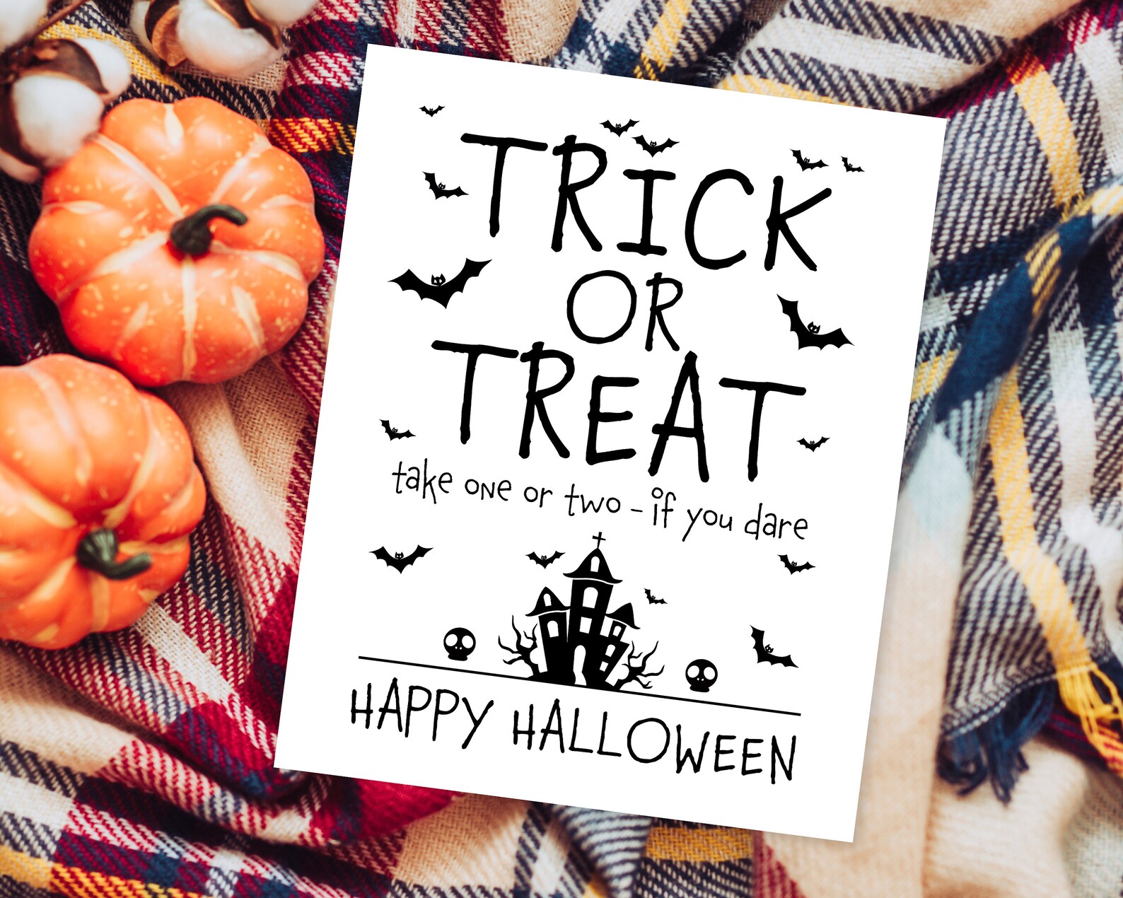 Trick or Treat Sign Printable Halloween Candy Please Take Etsy UK