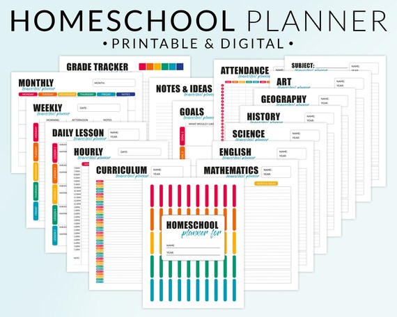 Homeschool Planner Printable Bundle Homeschool Printables | Etsy UK