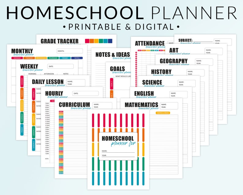 Homeschool Planner Printable Bundle Homeschool Printables | Etsy UK