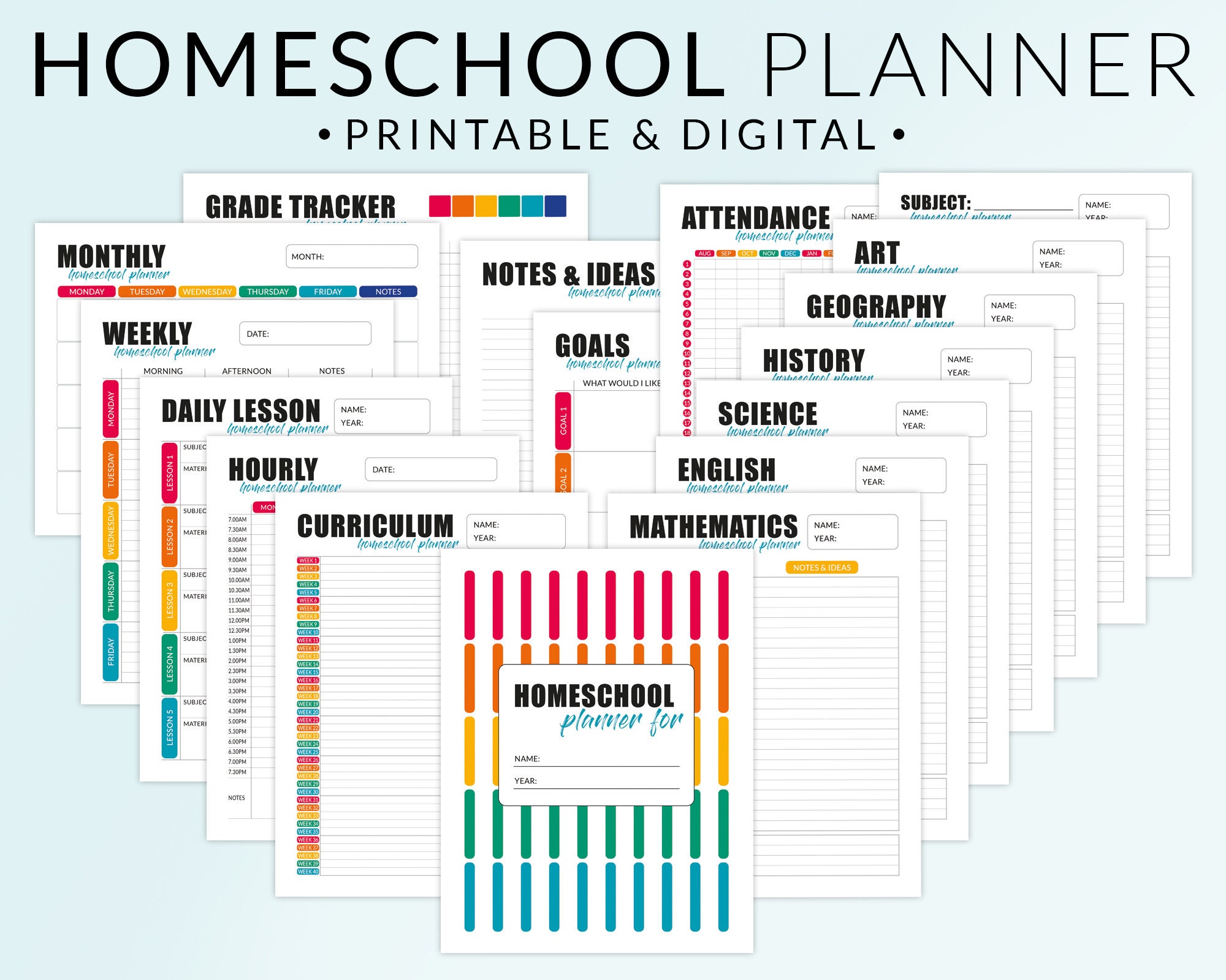 Homeschool Planner Printable Bundle Homeschool Printables | Etsy UK
