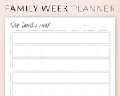 Weekly Family Planner Printable EDITABLE – CANVA Planner Template – Personalized Family of Five Weekly Calendar Schedule – Digital Download