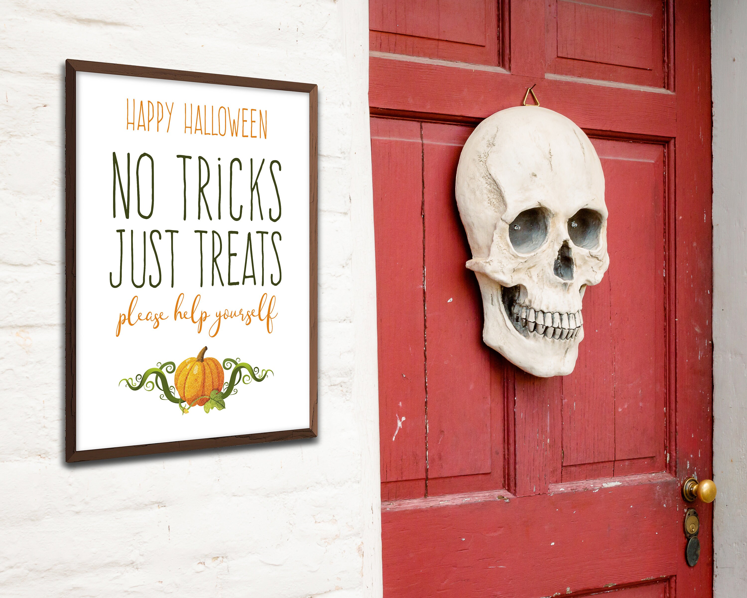 Trick or Treat Sign Printable – Funny Halloween Candy Print
