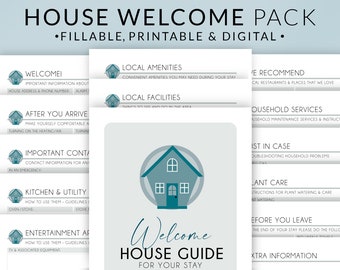 Rental Welcome Guide Printable & Fillable PDF – House Sitting Handbook – Rented Accommodation Instructions Manual – Digital Download PDF