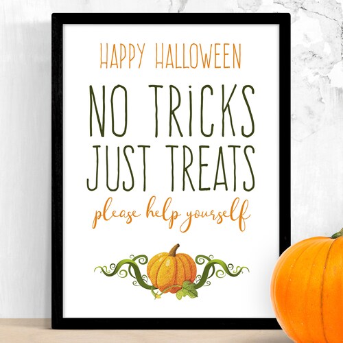 Printable Sign for Halloween Candy Bowl Trick or Treater Etsy