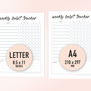 Habit Tracker Printable Fillable PDF Weekly Routine Chart Instant Digital Download 7 Day Routine Tracking Log Resolution Goal Tracker image 2