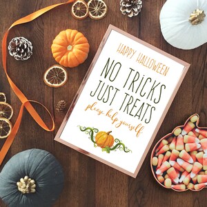 Trick or Treat Sign Printable Funny Halloween Candy Print Please Take ...