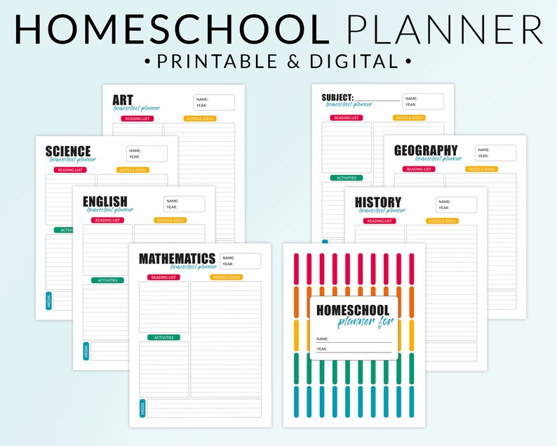 Homeschool Planner Printable Bundle Homeschool Printables | Etsy UK
