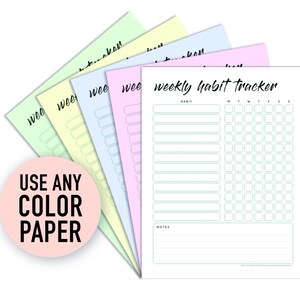 Habit Tracker Printable Fillable PDF Weekly Routine Chart Instant Digital Download 7 Day Routine Tracking Log Resolution Goal Tracker image 8