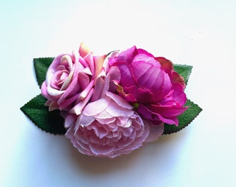 Big Flower Bridal Wedding Peony Hair Clip Barrette Brooch Girls Ladies Decor Big Flower Bridal Wedding Peony Hair Clip Barrette Brooch Girls Ladies Decor