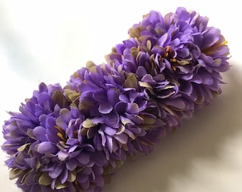 Large bright Purple Lilac Hydrangea 1940s  Hair Clip barrette  Vintage Hair Piece - land girl Rockabilly Prom Wedding 1950s Flower Floral