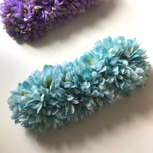 Large Aqua Bright Blue Hydrangea 1940s  Hair Clip barrette  Vintage Hair Piece - land girl Rockabilly Prom Wedding 1950s Flower Floral