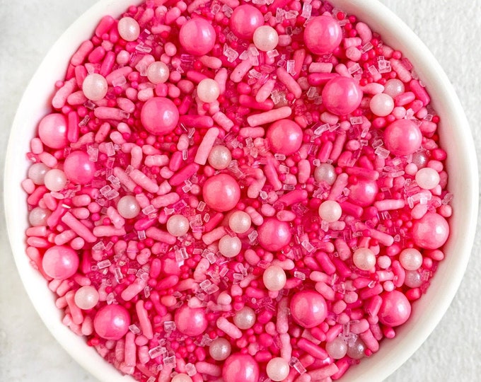 Pink Sprinkle Mix Baby Shower Sprinkles Bridal Shower Sprinkles Girly